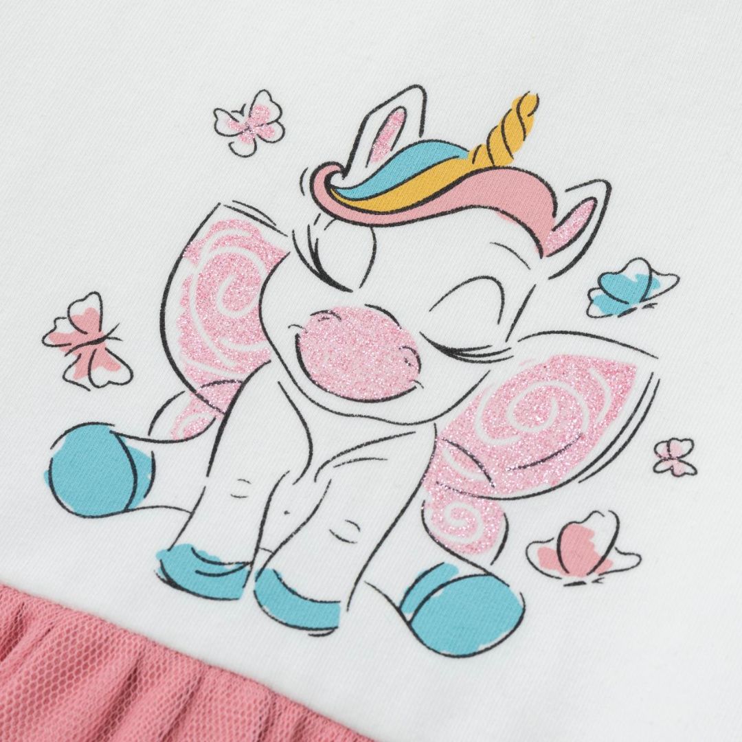 Kombiniertes Kleid mit Einhorn Print
