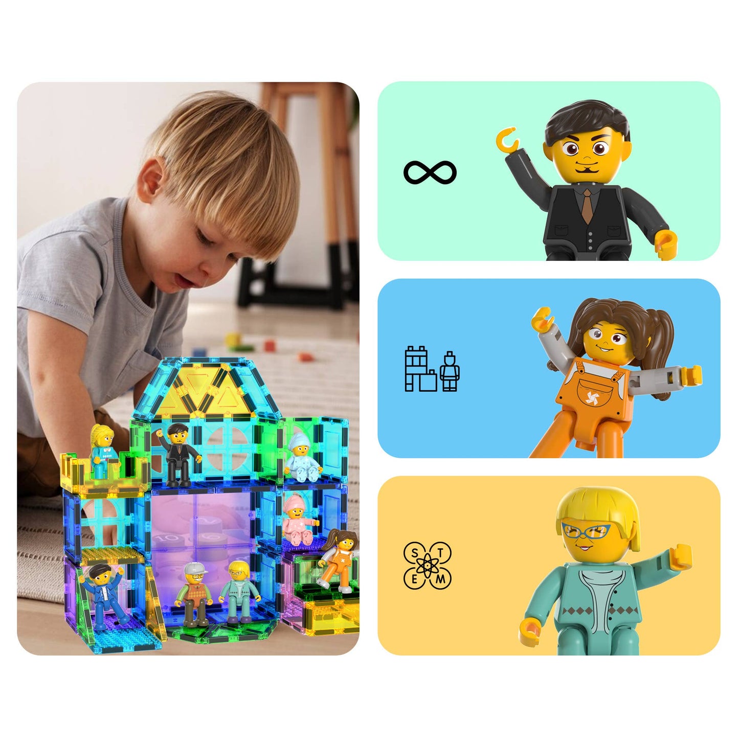 Magnetisches Spielzeug-Set 'Family' | 8-teilig