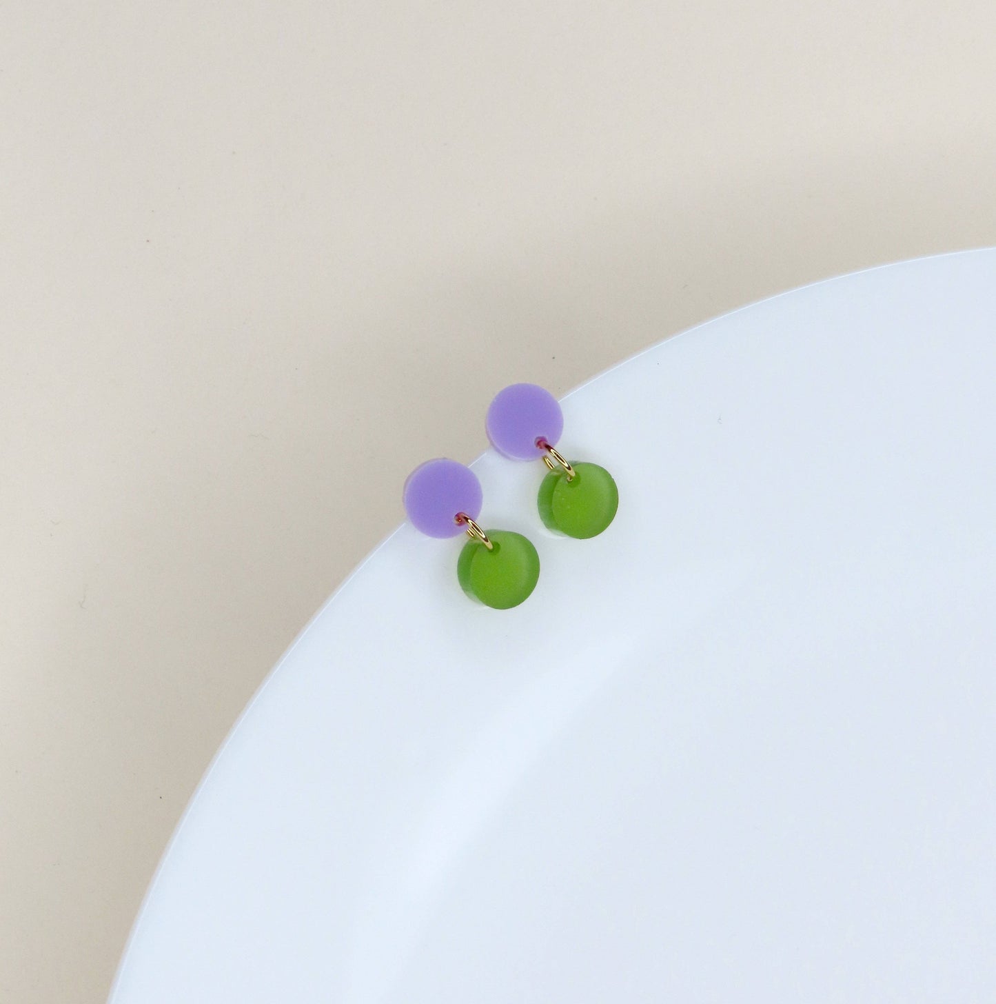 Damen Ohrringe Dotty flieder/grün