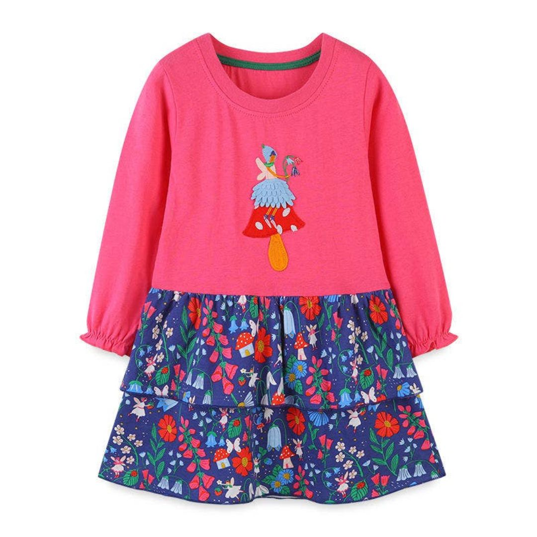 Kombiniertes Kleid aus Baumwolle "Blumenfee"