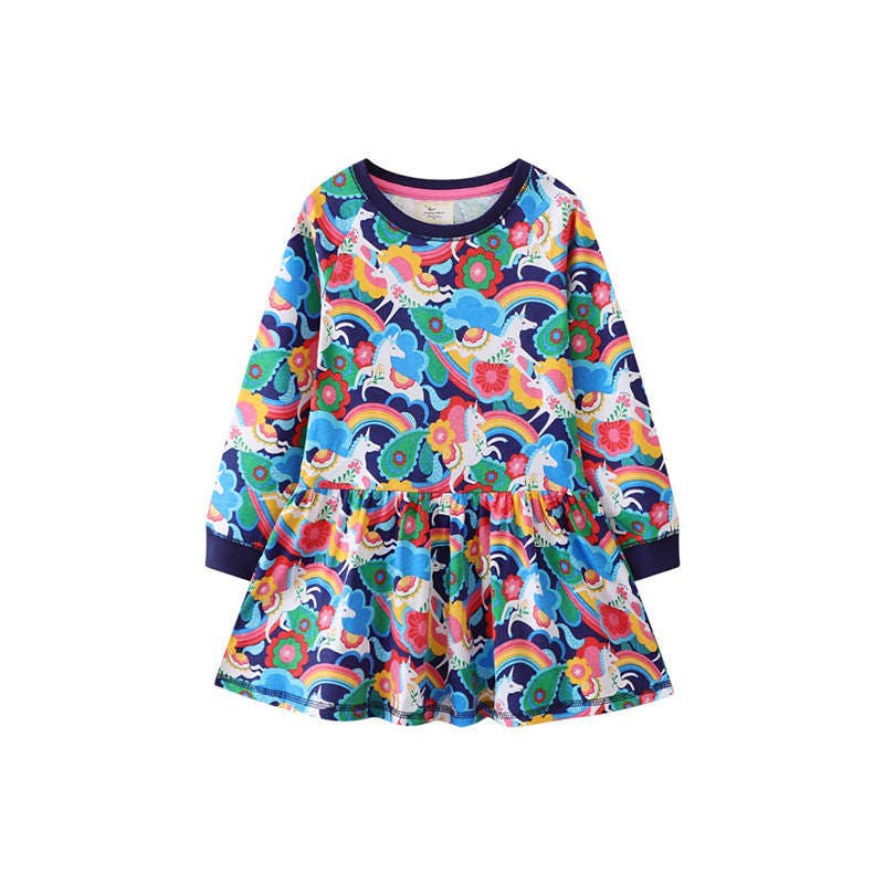 Legeres Midikleid mit Einhornprint