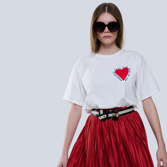 Damen T-Shirt mit Herzdesign 'Love is a kiss...'