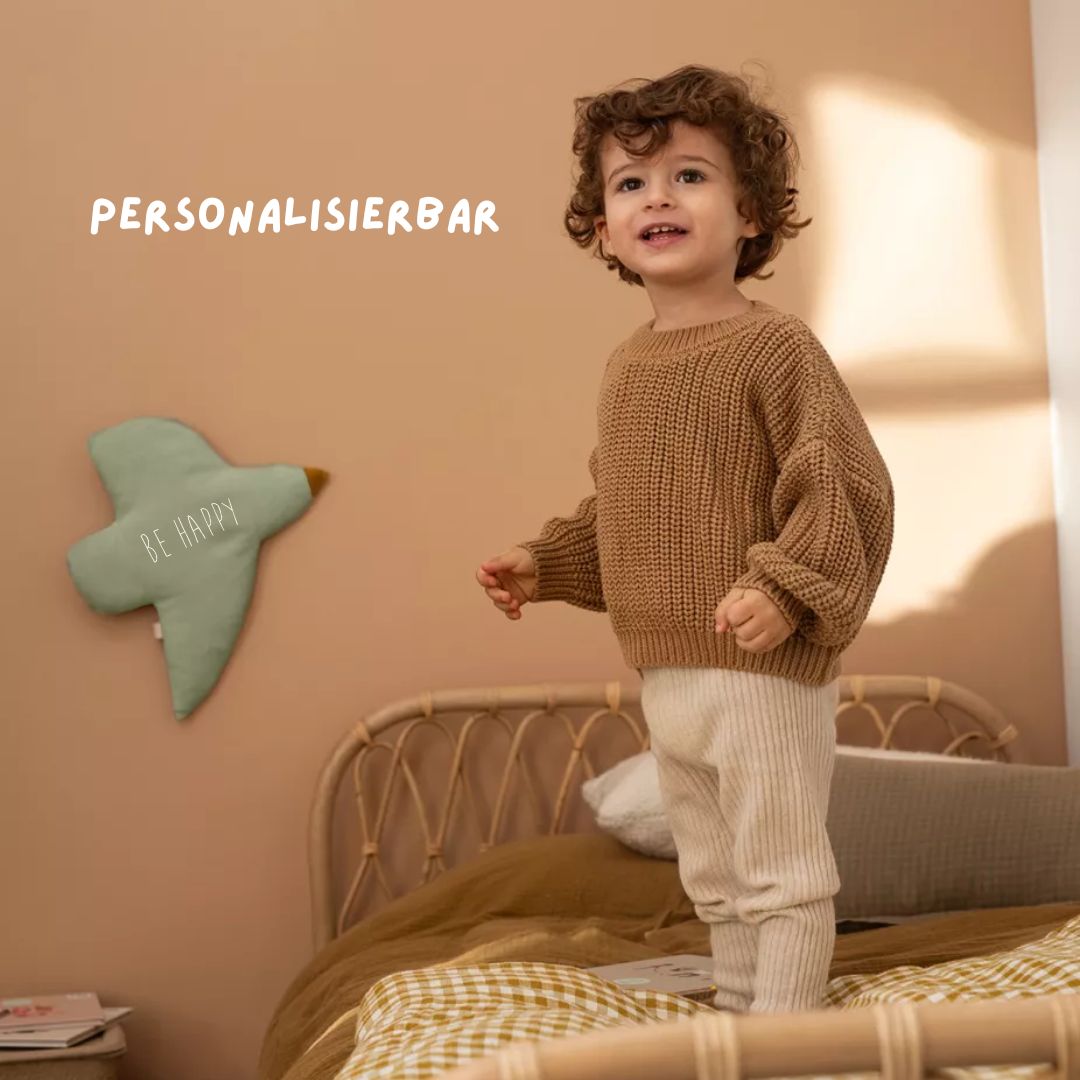 Wanddekoration Vogel grün personalisierbar