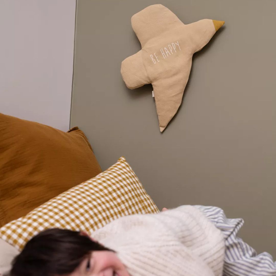 Wanddekoration Vogel beige personalisierbar