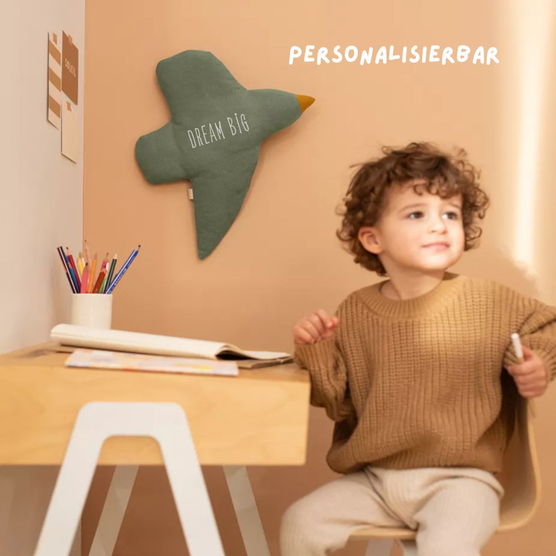 Wanddekoration Vogel olive personalisierbar