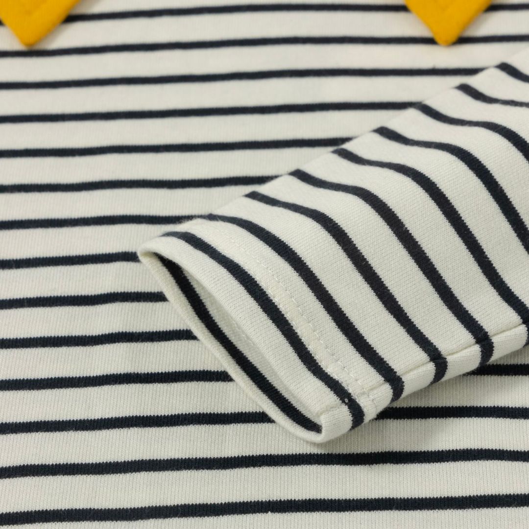Gestreiftes Sweatshirt mit gelber Schleife