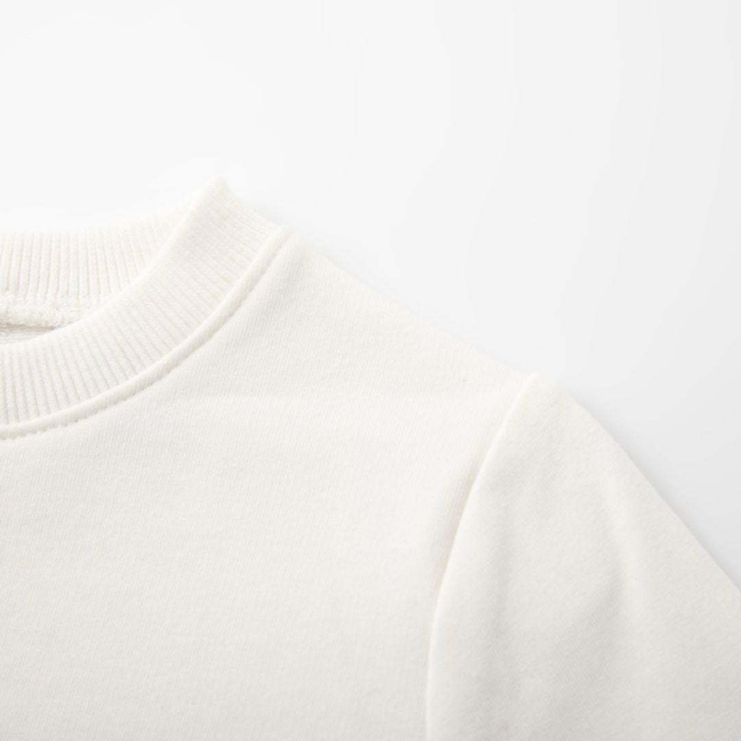 Fleece Sweatshirt mit Print weiß