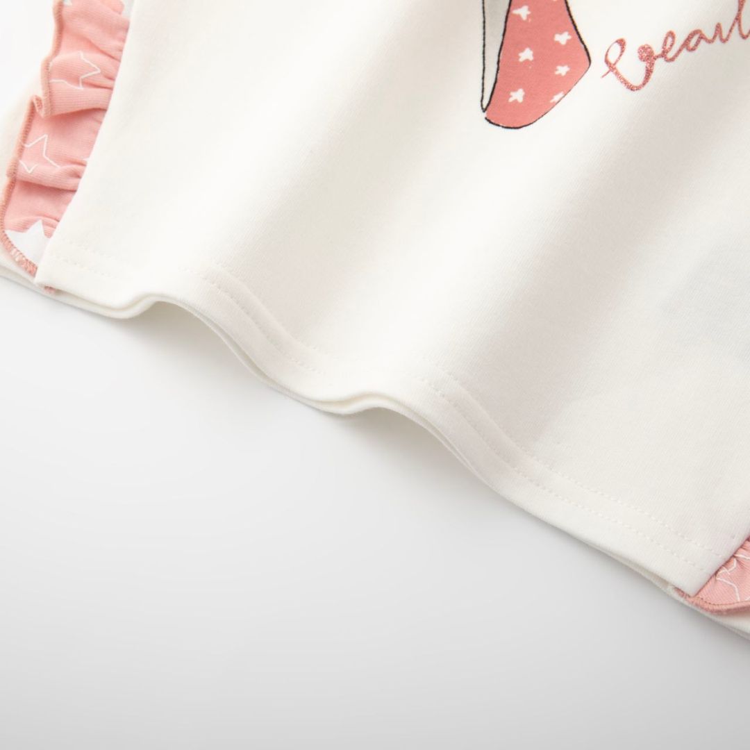 Fleece Sweatshirt mit Print weiß