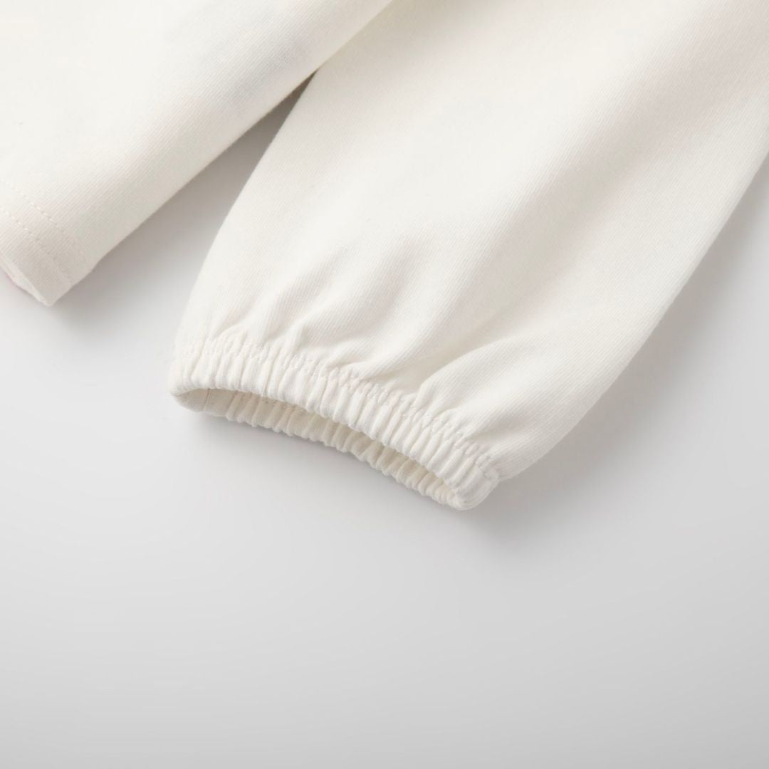 Fleece Sweatshirt mit Print weiß