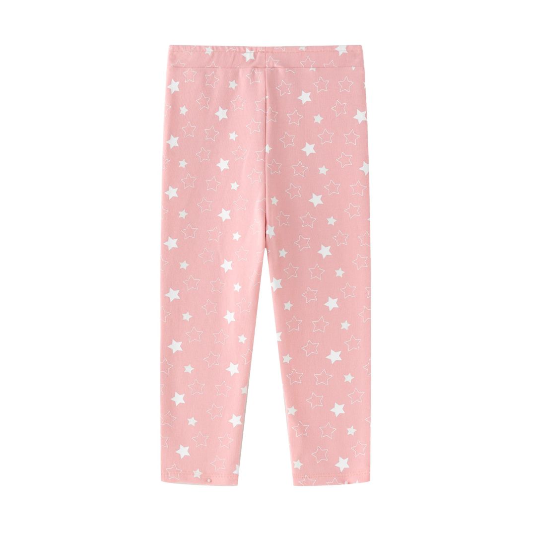 Plüschleggings mit Sternenprint rosa