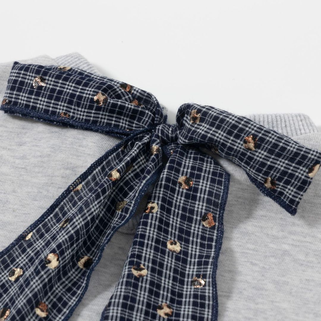Sweatshirt mit Rüschendetails und Schleife grau