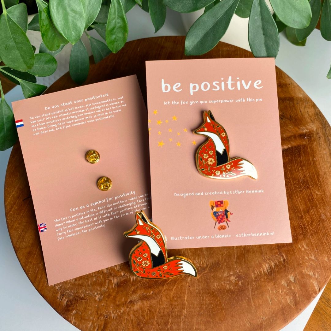 Fuchs Pin "Sei positiv"
