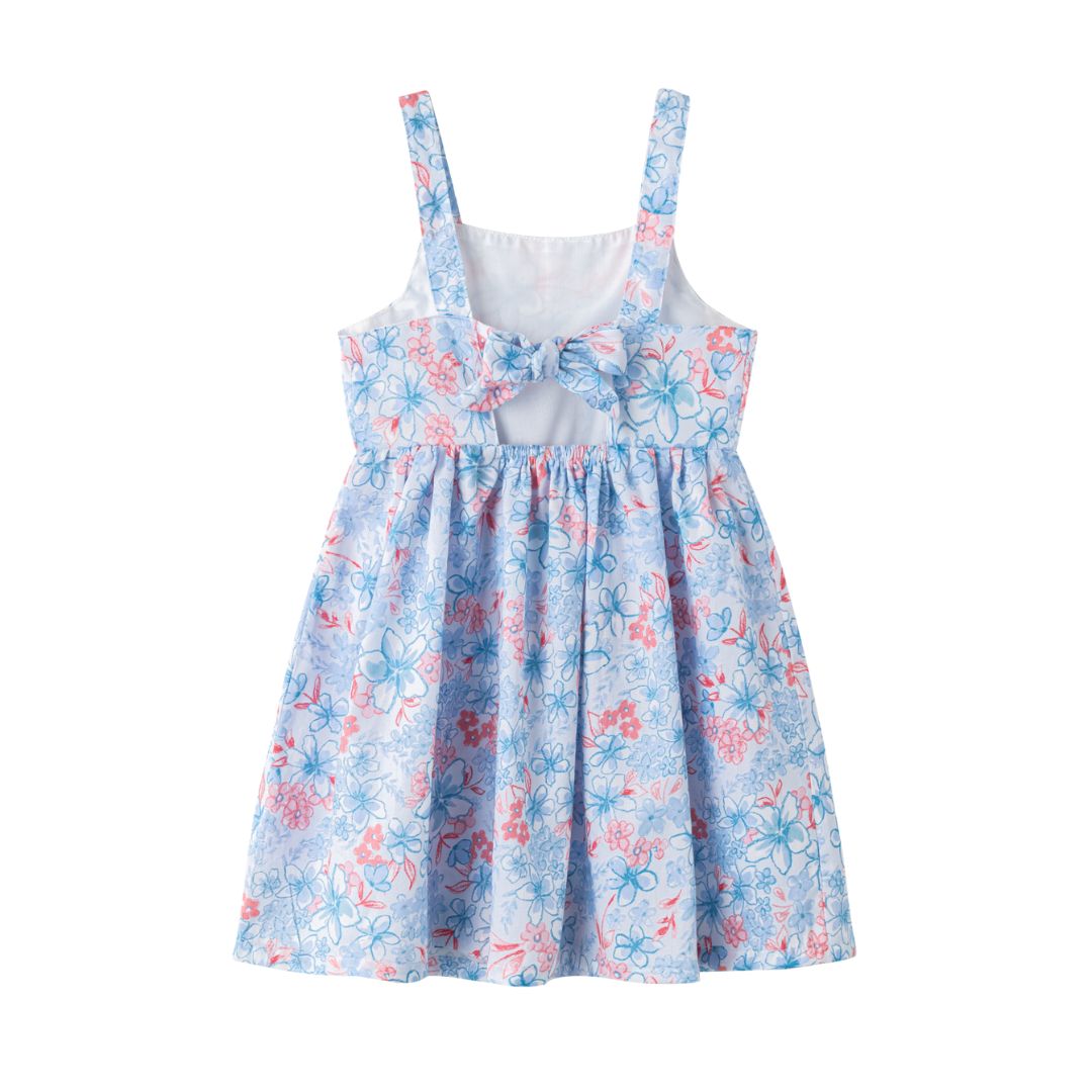 Mädchenkleid mit Trägern Blumenmuster