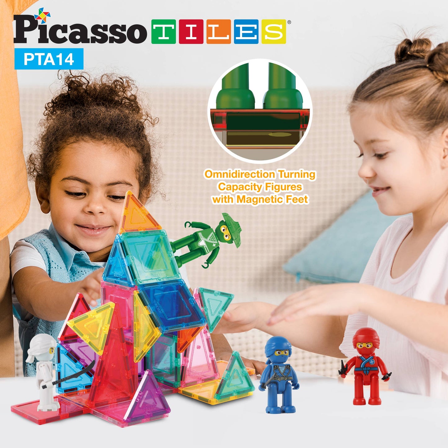 4-teiliges Spielzeugset mit Ninja-Figuren für Kinder