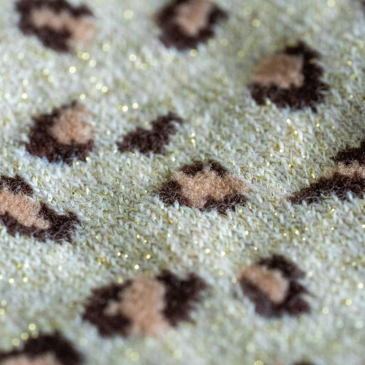 Glitzersocken mit Leopardenmuster beige/gold