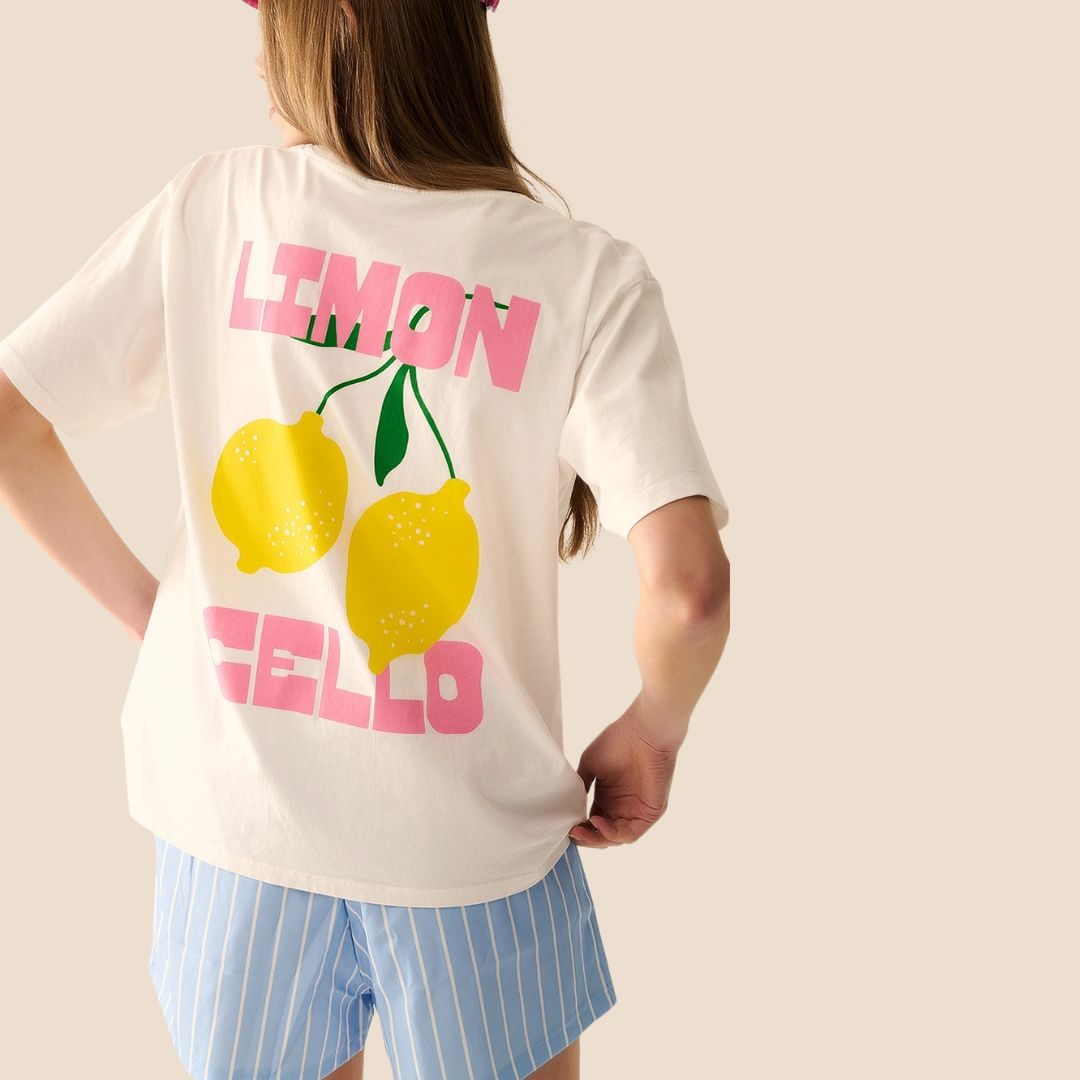 Damen T-Shirt 'Zitronenprint Limon' weiß