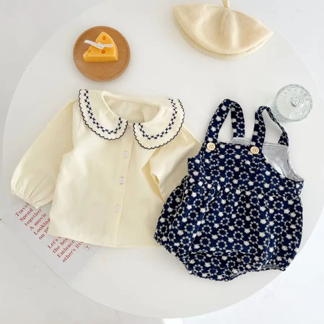 Outfit Set Overall kurz und Bluse