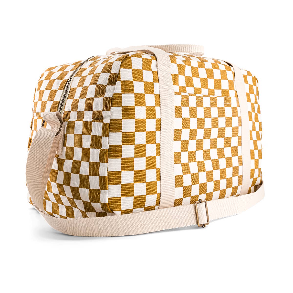 Wochenendtasche Raphael Schachbrettmuster karamell