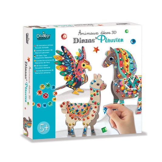 Kinder Kreativset 3D-Deco-Tiere 'Peruanische Diamanten'
