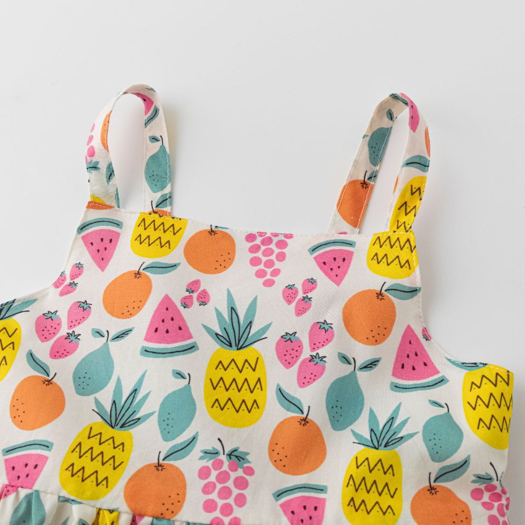 Mädchenkleid mit Trägern "Tropical Fruits"