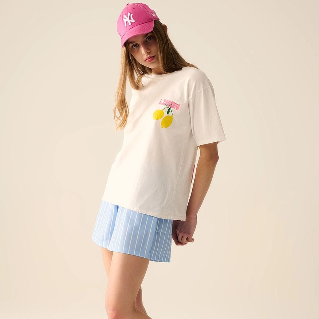 Damen T-Shirt 'Zitronenprint Limon' weiß