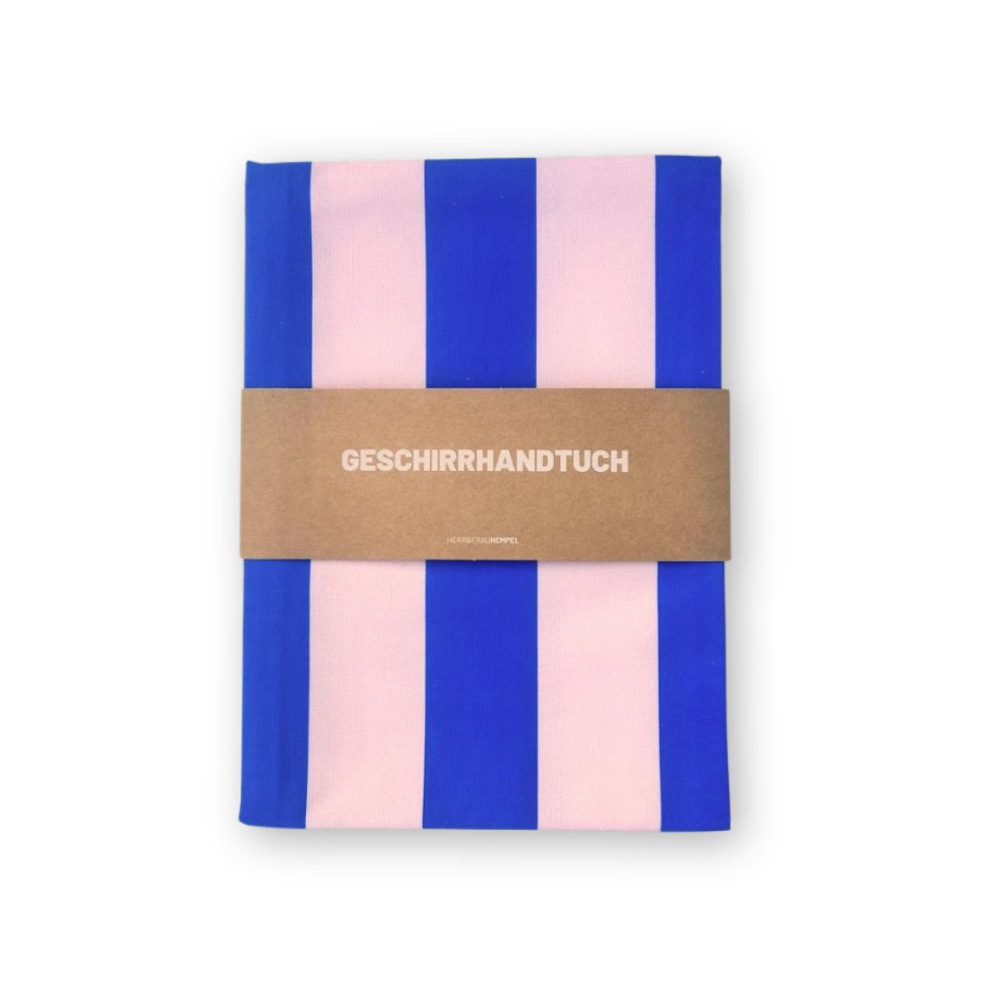 Geschirrhandtuch mit Streifen blau/rosa