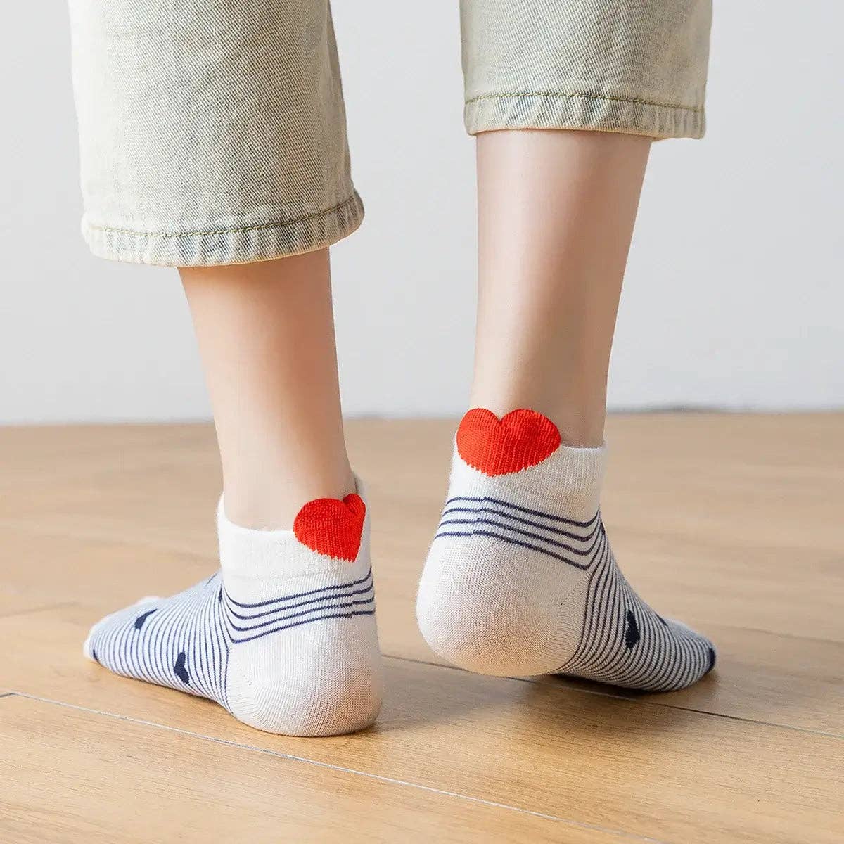 Damen Socken kurz mit Herz verschiedene Varianten