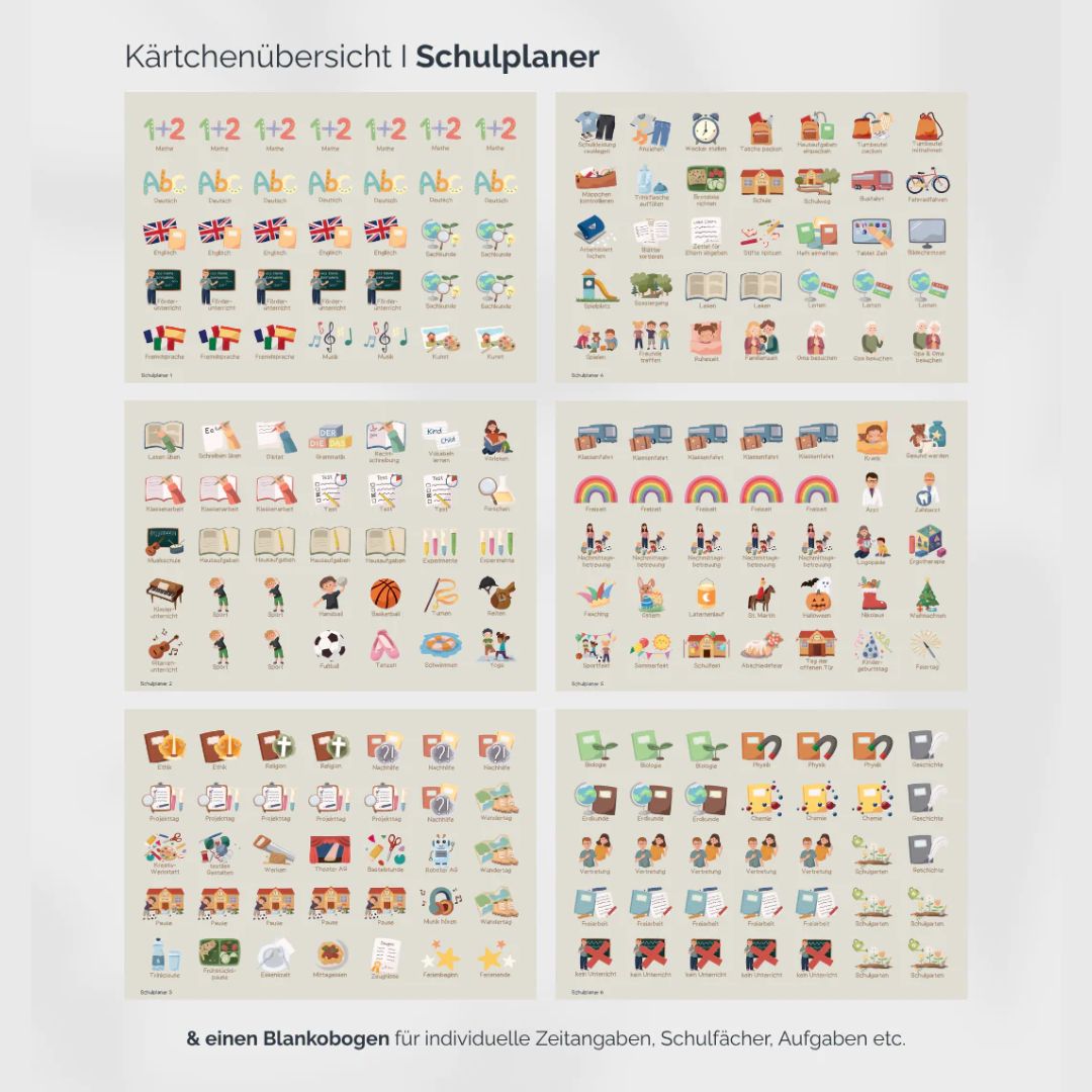 Grundschulplaner inkl. Symbolkärtchen 'Unifarben Beige'