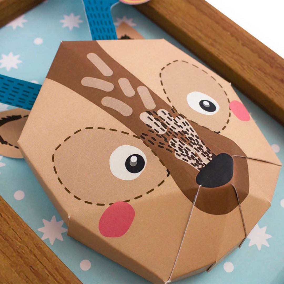 Mini-Rentier in 3D Paper Art