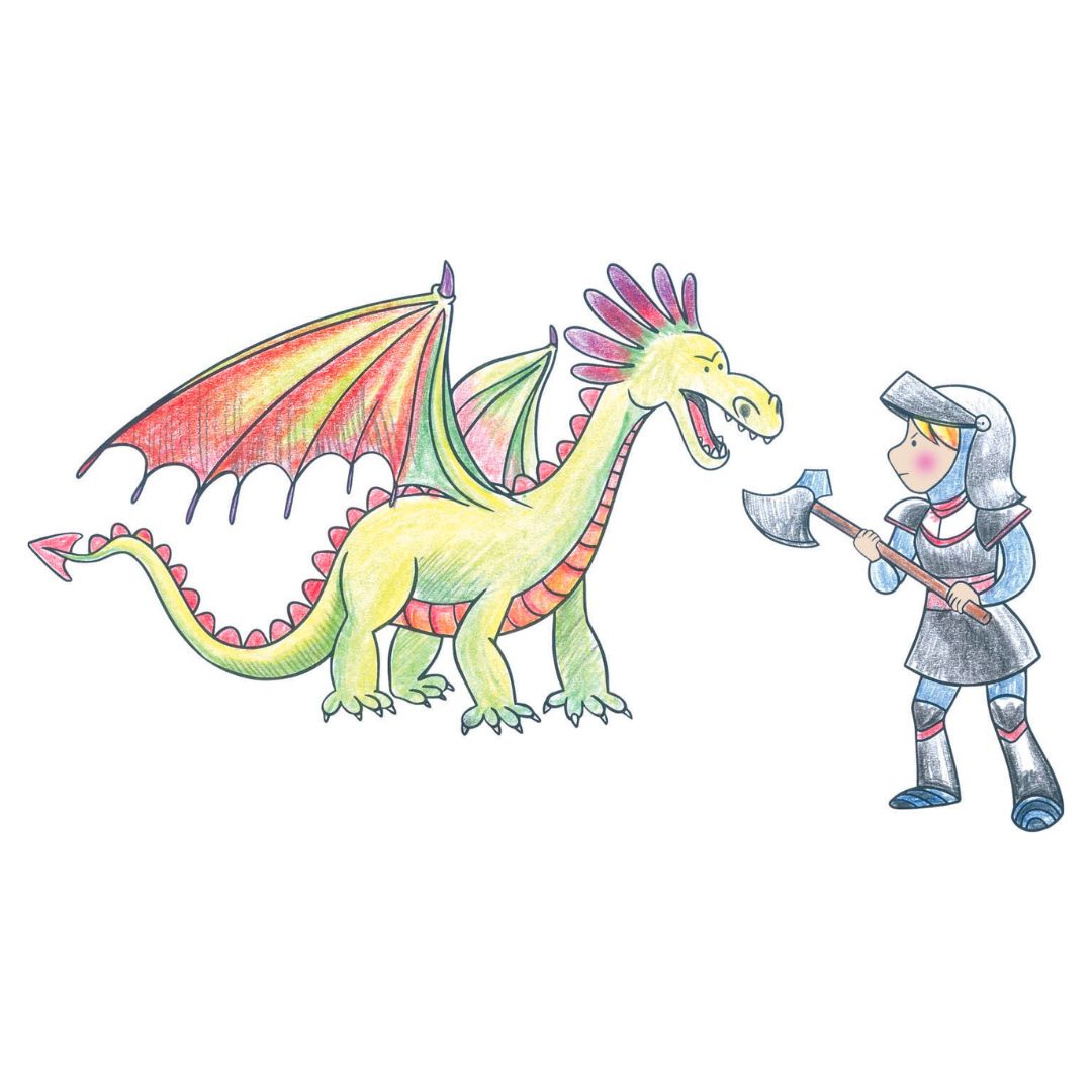 Stempelset: 'Ritter und Drachen'
