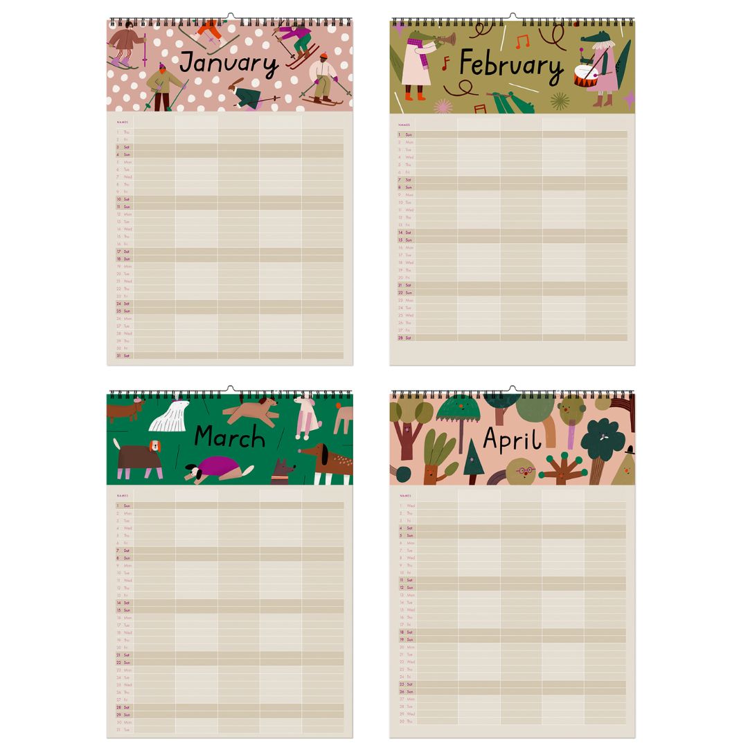 Familienkalender 'Ponys U. Picknick' 2026 inkl. Poster + 88 Sticker