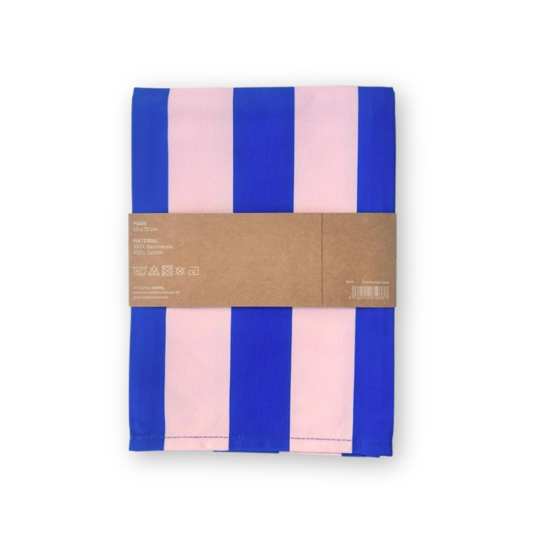 Geschirrhandtuch mit Streifen blau/rosa