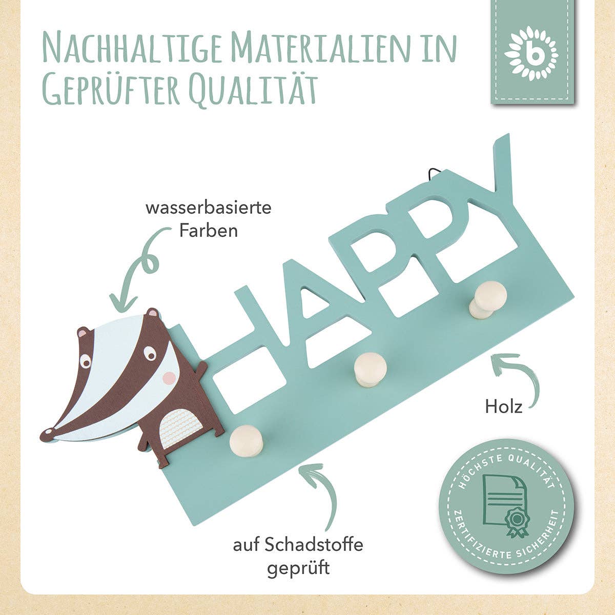 Wandgarderobe 'Dachs Happy'