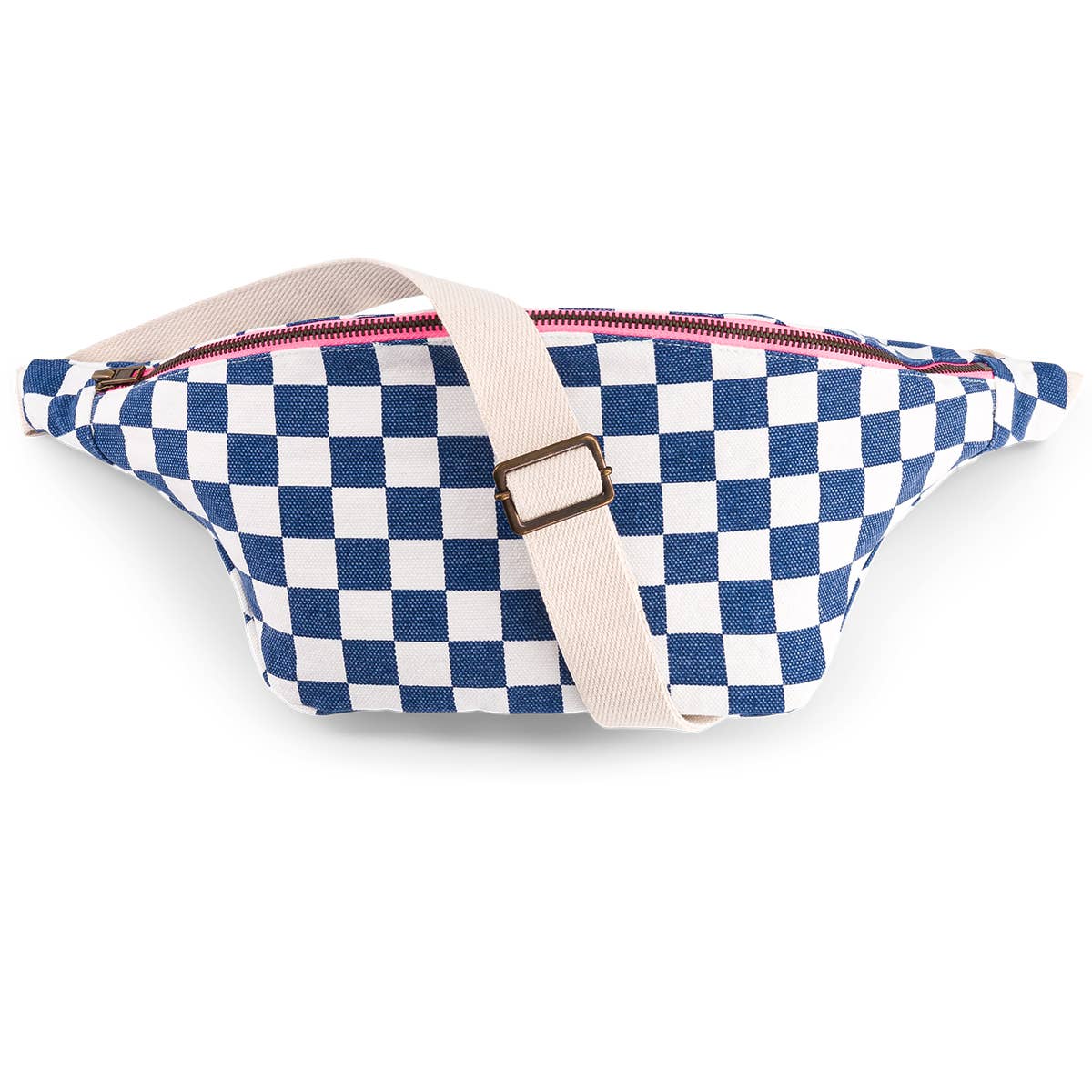 Gürteltasche Damier ecru/marine blau