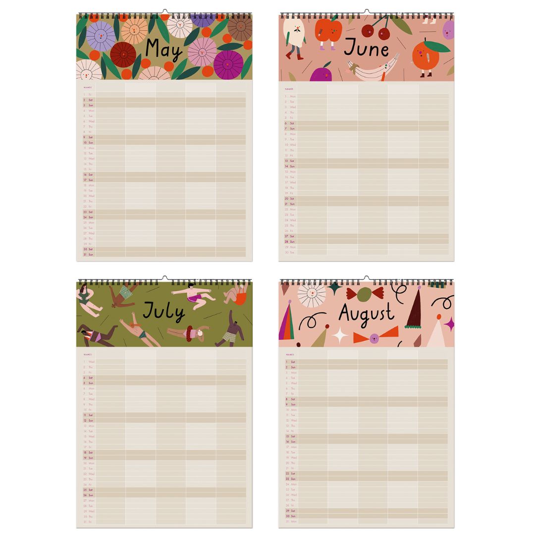 Familienkalender 'Ponys U. Picknick' 2026 inkl. Poster + 88 Sticker