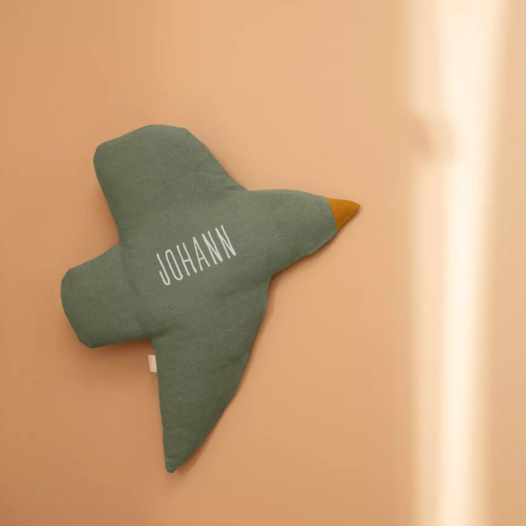 Wanddekoration Vogel olive personalisierbar
