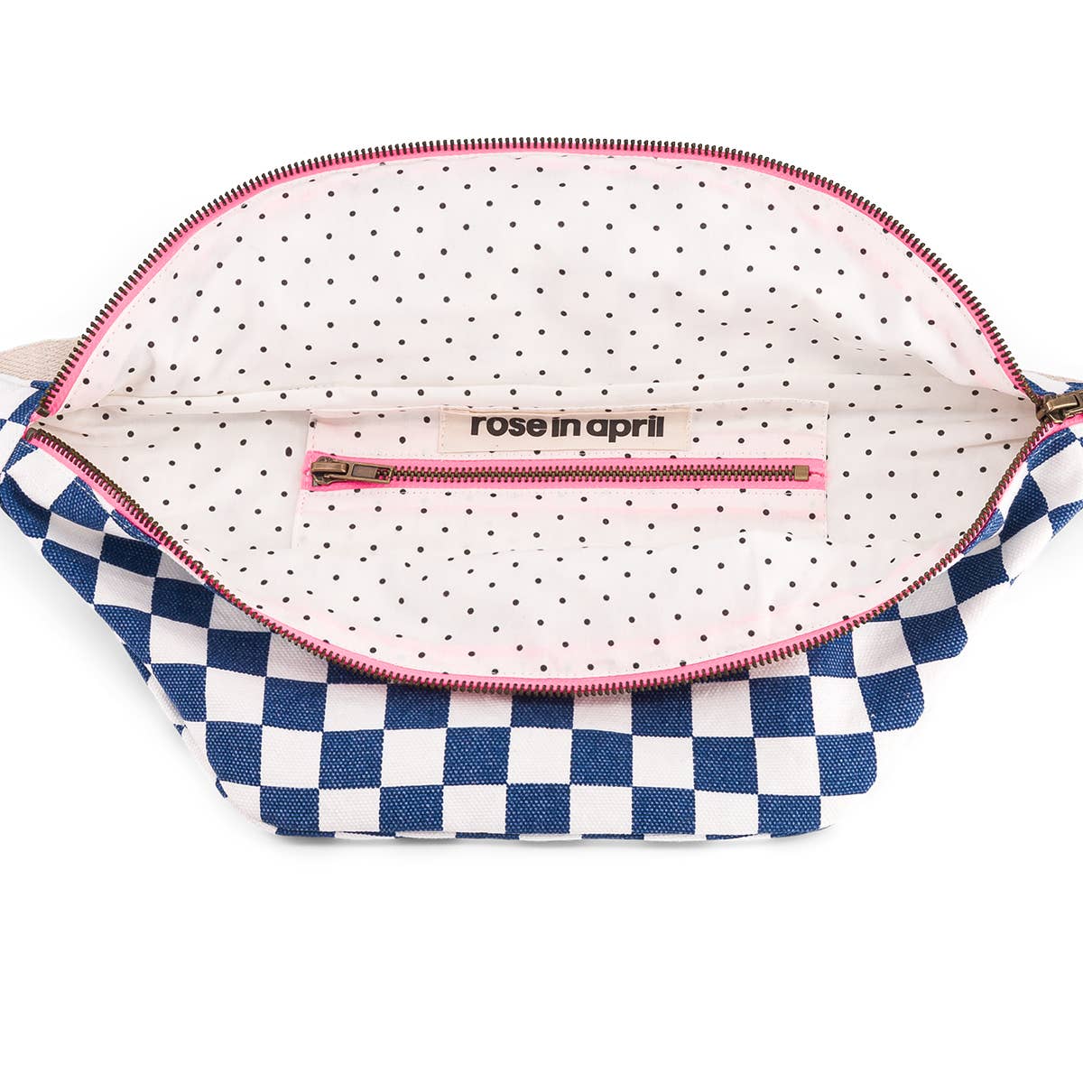 Gürteltasche Damier ecru/marine blau