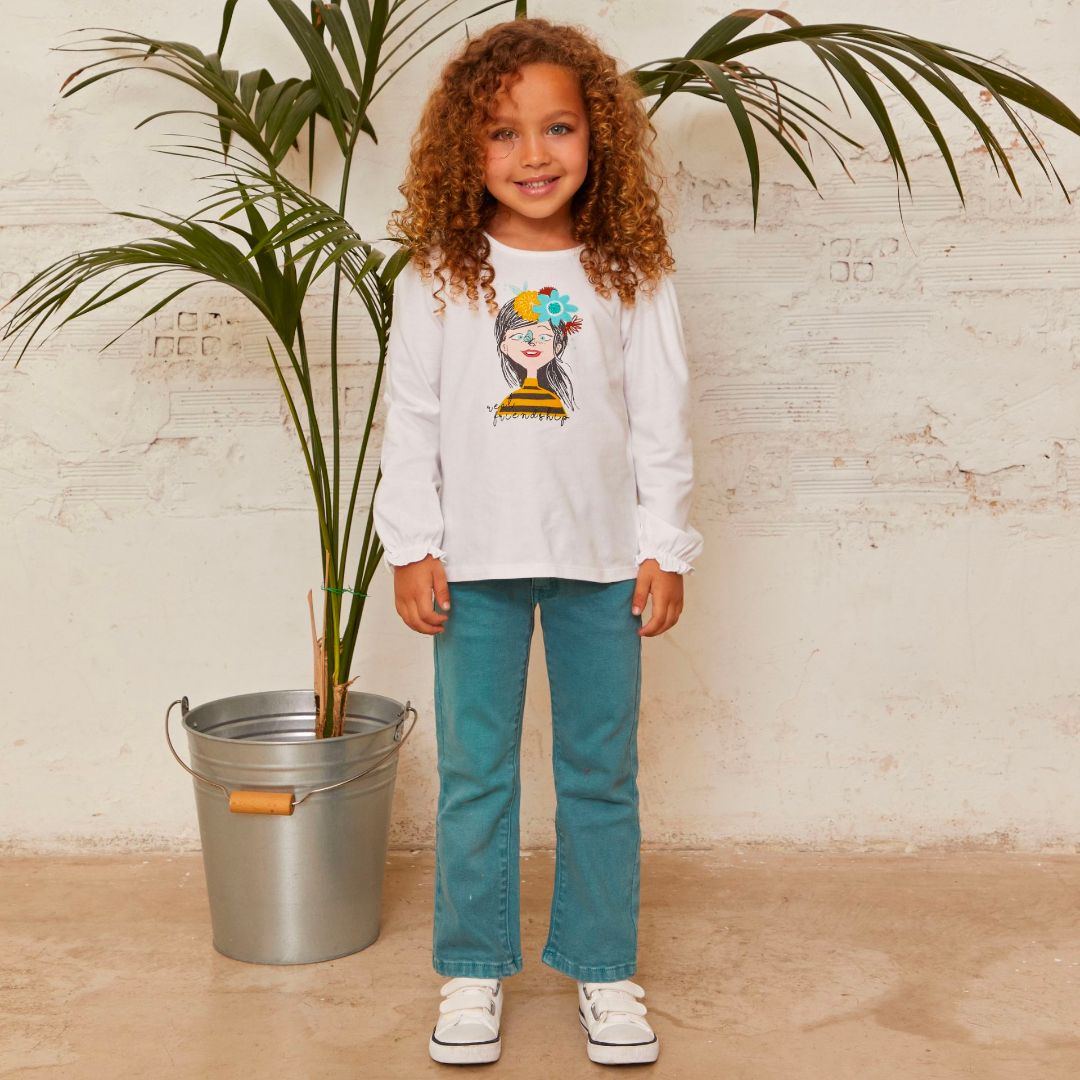 Grüne Five-Pocket-Jeans für Mädchen