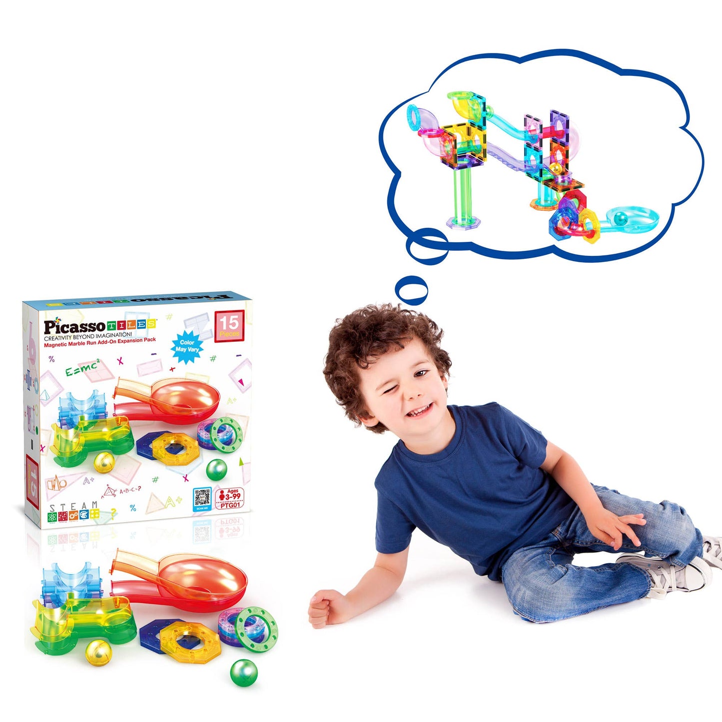 Magnetisches Marble Run-Erweiterungspaket 15-teilig