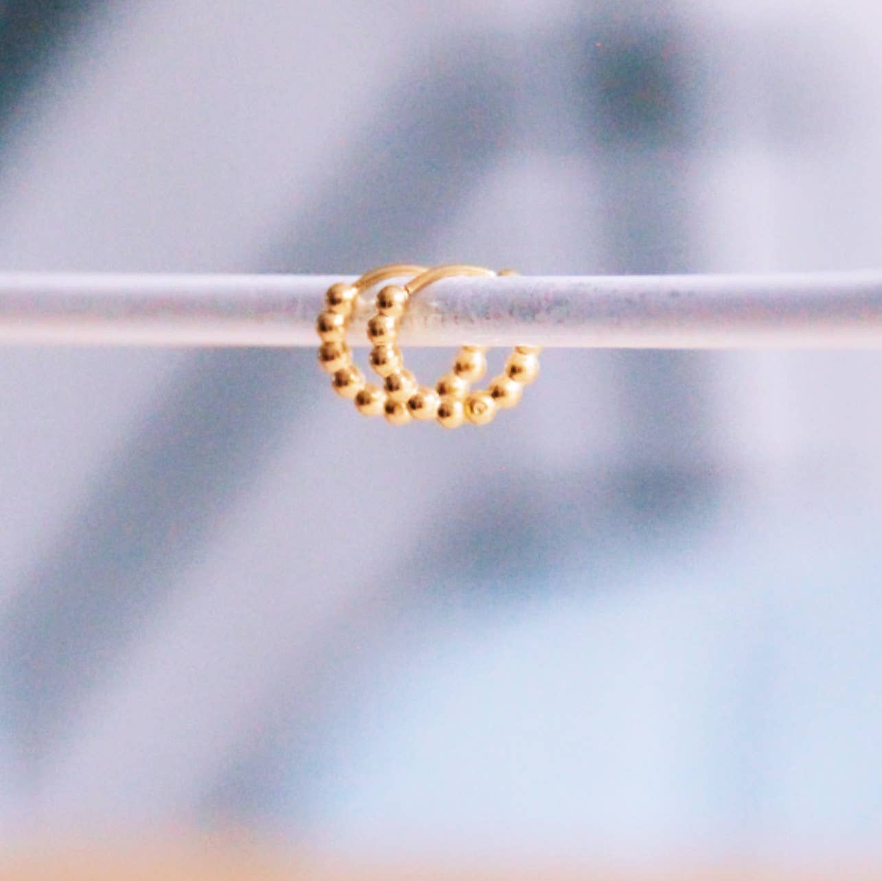 Damen Creolen 'Kugeln' gold 1 cm