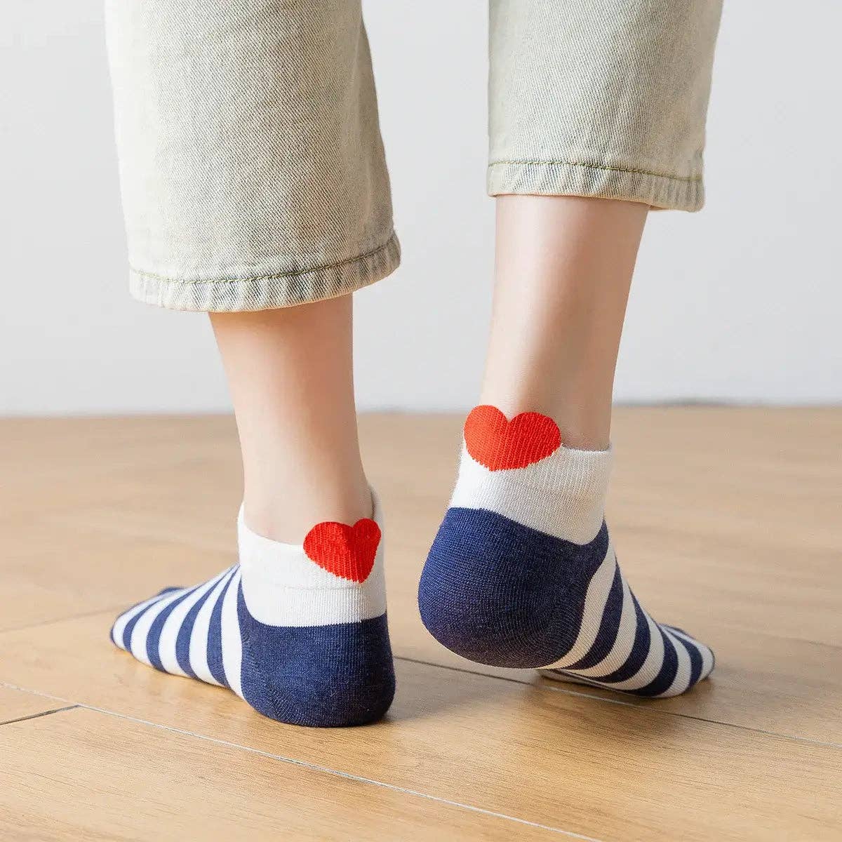 Damen Socken kurz mit Herz verschiedene Varianten