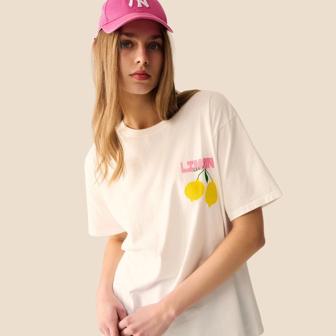 Damen T-Shirt 'Zitronenprint Limon' weiß