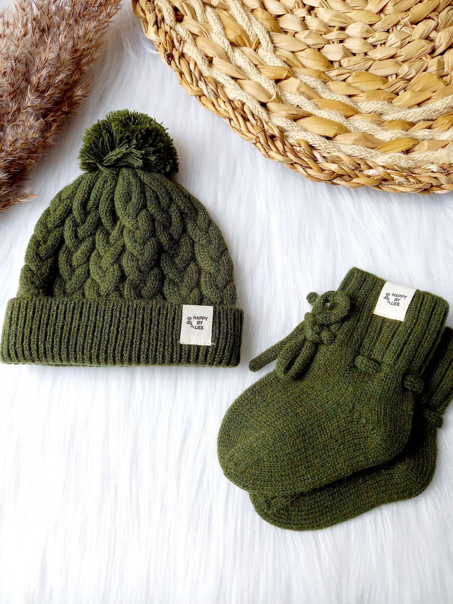 Merino-Babyschuhe Socken grün handmade