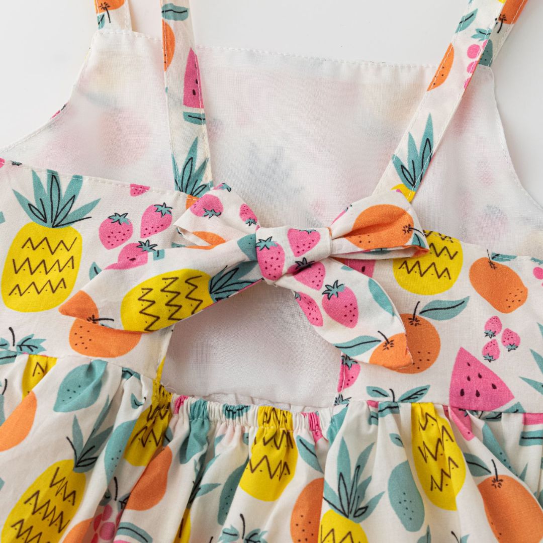 Mädchenkleid mit Trägern "Tropical Fruits"