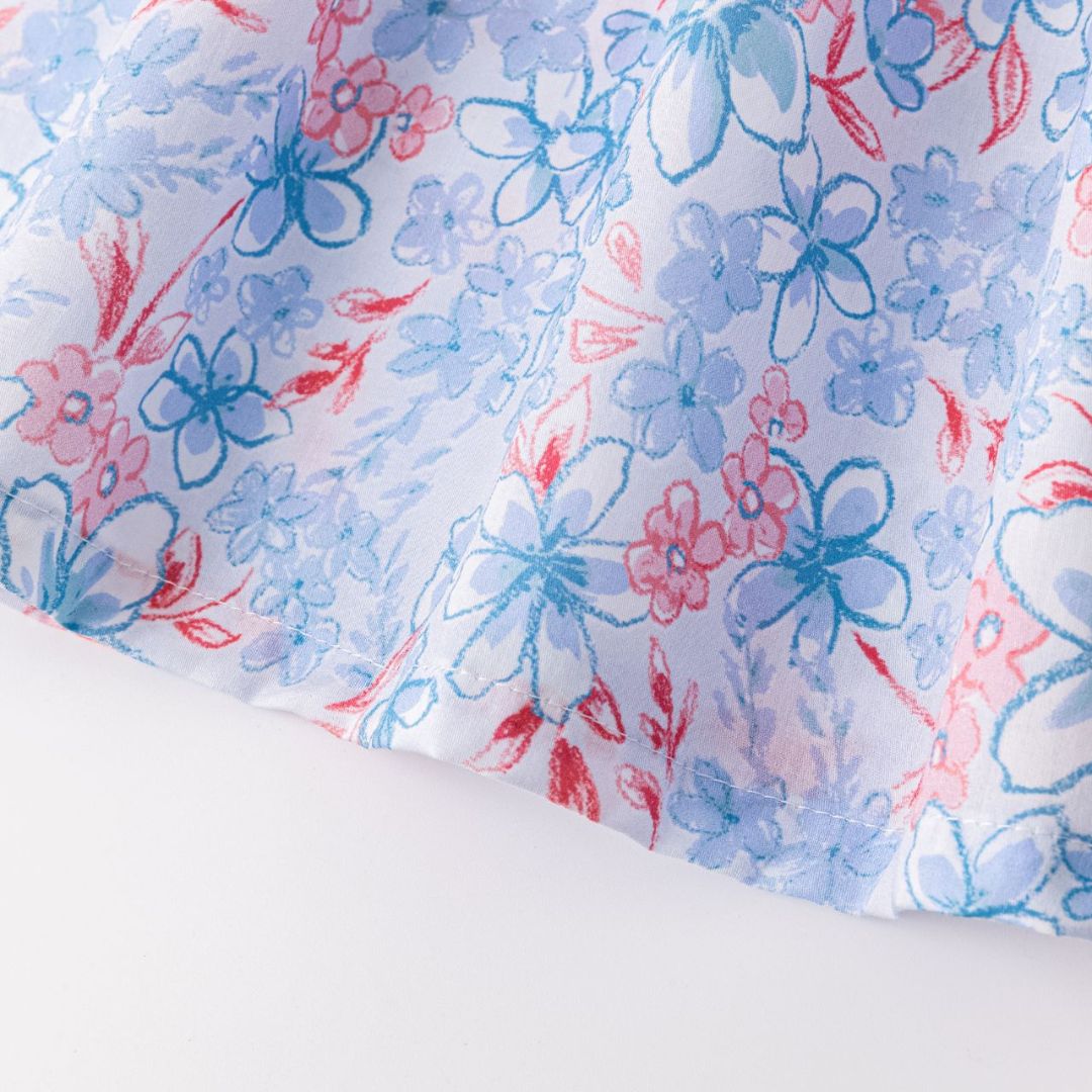 Mädchenkleid mit Trägern Blumenmuster