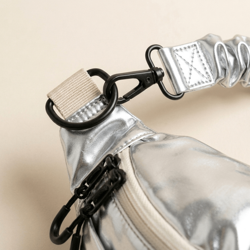 Damen Tasche 'Banane 80er Silber'