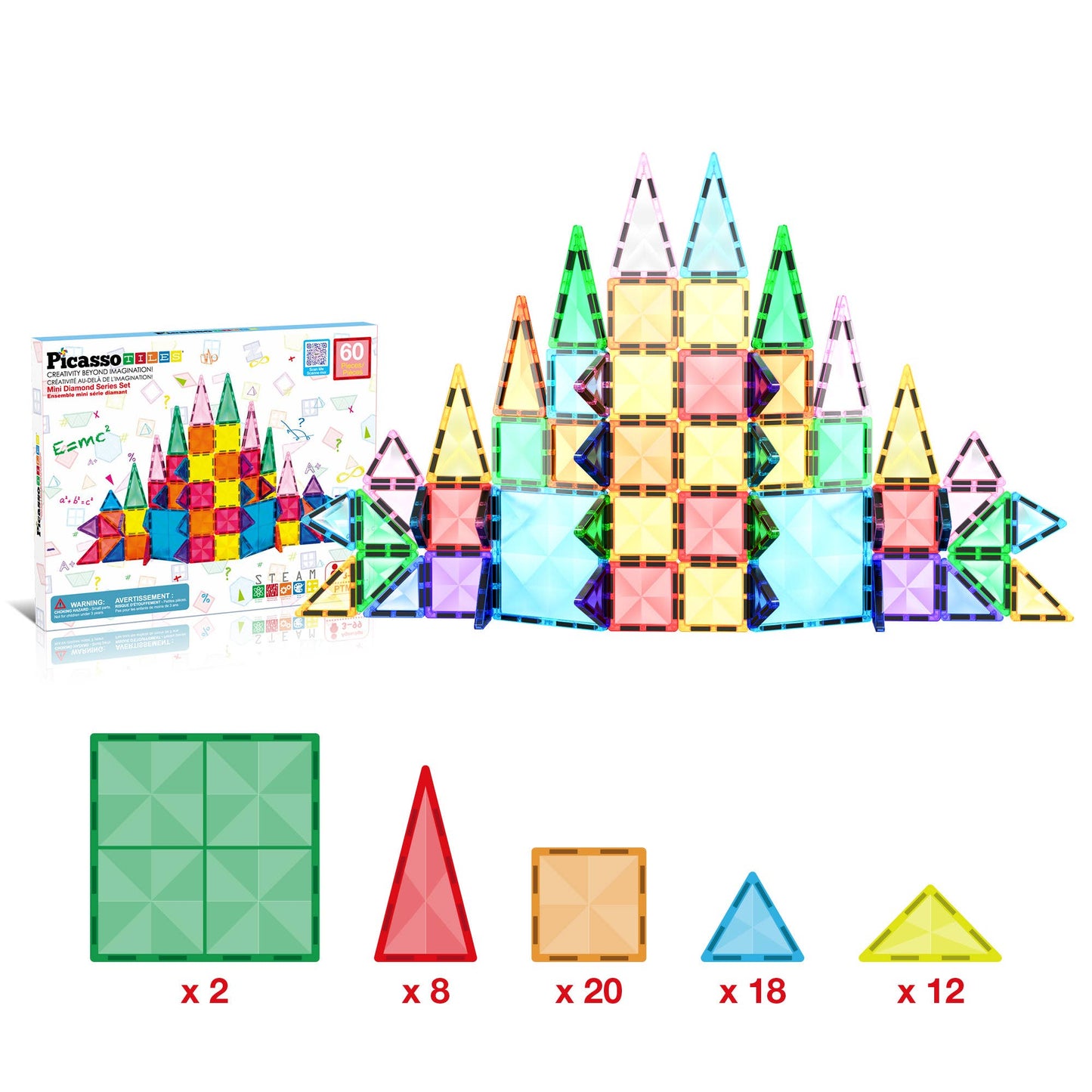 Mini Diamant 60pc Magnetisches Fliesenset