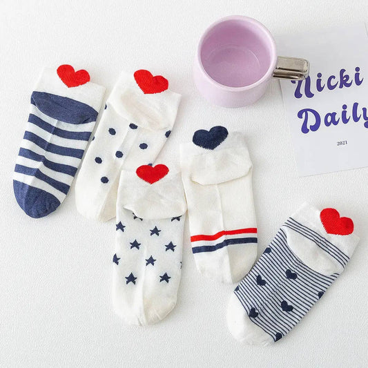 Damen Socken kurz mit Herz verschiedene Varianten