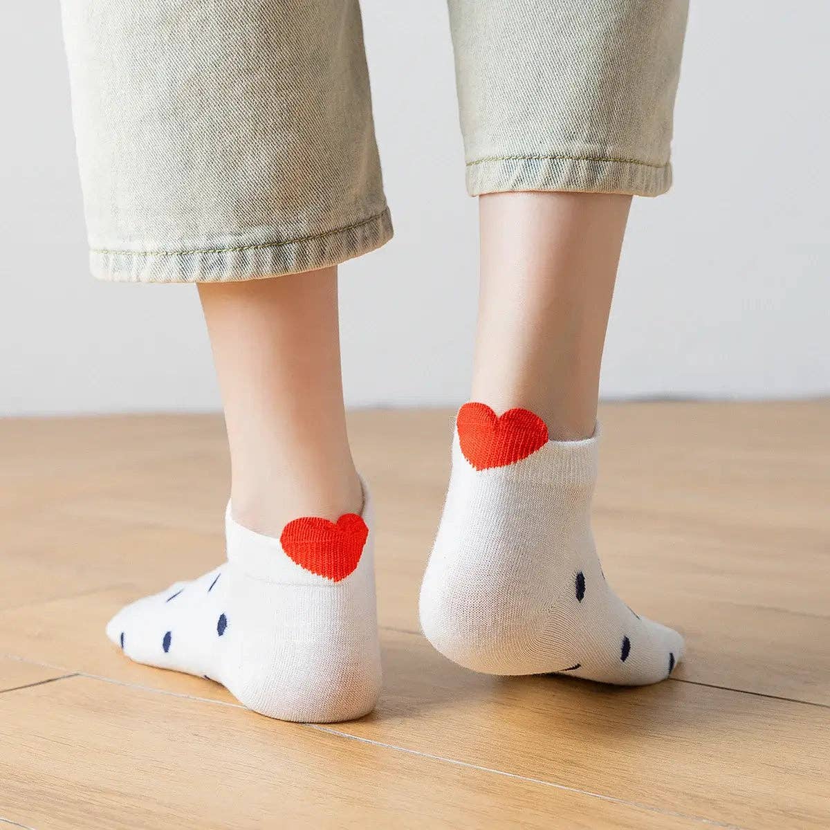 Damen Socken kurz mit Herz verschiedene Varianten