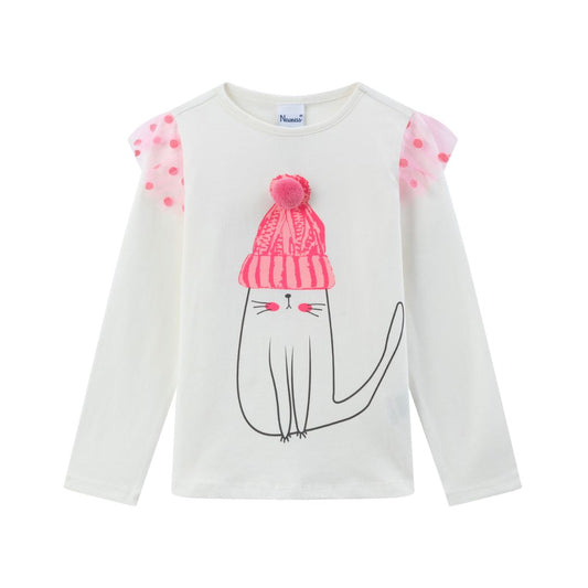 Longsleeve mit süßem Print Katze